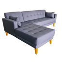 Ver imagem 2 de Sofá Chaise Gianni | Pés Trapézio & Acquablock Impermeável | Medida 230cm | Marinho