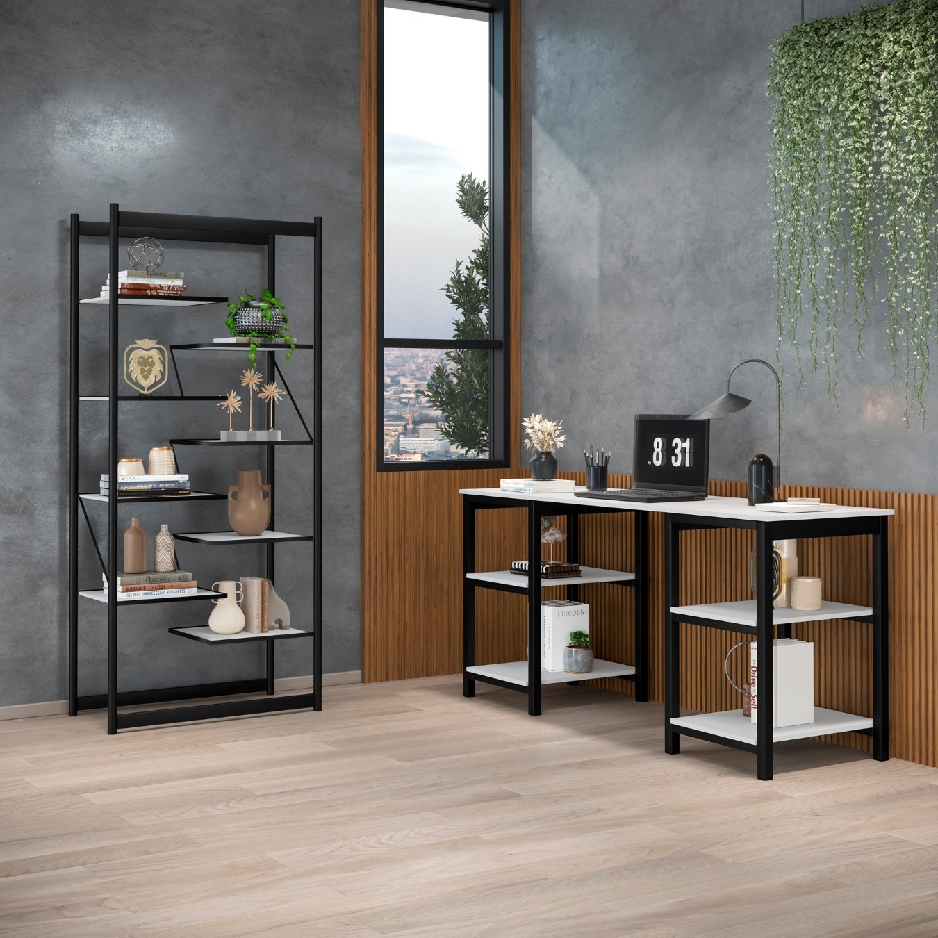 Estante Estilo Industrial Moderna Innovare com 8 Prateleiras Preto/branco - 5