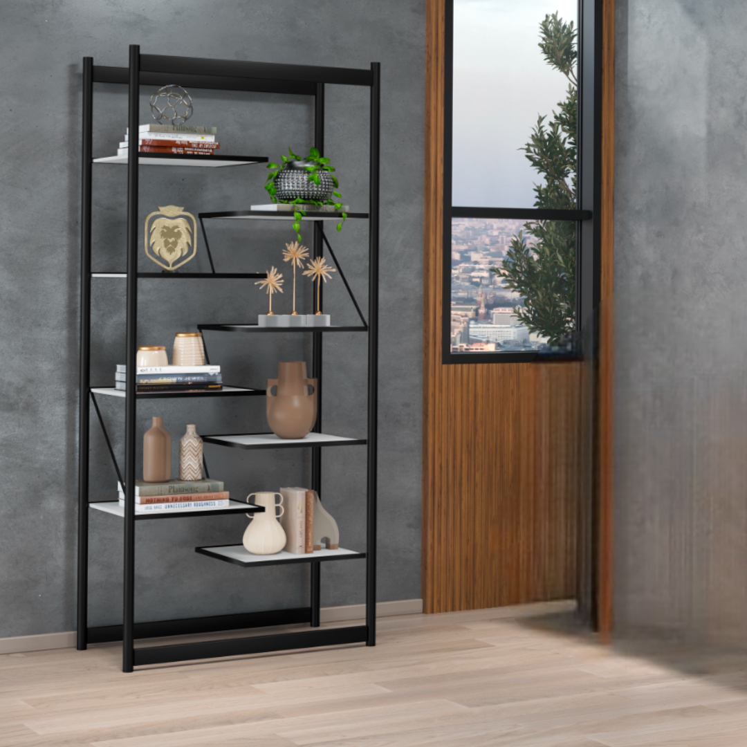 Estante Estilo Industrial Moderna Innovare com 8 Prateleiras Preto/branco - 2