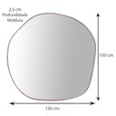 Ver imagem 2 de Espelho Redondo Orgânico com Moldura em MDF 150cm Decore Pronto
