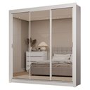 Ver imagem 3 de Guarda-roupa Casal 3 Portas de Correr de Espelho 2 Gavetas Branco Sublime Madesa
