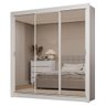 Guarda-roupa Casal 3 Portas de Correr de Espelho 2 Gavetas Branco Sublime Madesa - 3