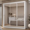 Ver imagem 2 de Guarda-roupa Casal 3 Portas de Correr de Espelho 2 Gavetas Branco Sublime Madesa