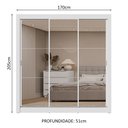 Ver imagem 4 de Guarda-roupa Casal 3 Portas de Correr de Espelho 2 Gavetas Branco Sublime Madesa