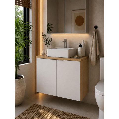 Gabinete Nature 75cm Estilare GAB4011 Carvalho/Branco
