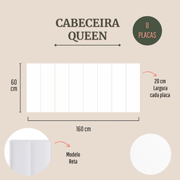 Cabeceira Queen Modulada Reta Cama Box Corino Branco - 2