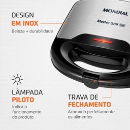 Sanduicheira Mondial Master Grill Inox S-20 750w 220v - 4
