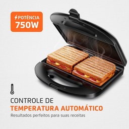 Sanduicheira Mondial Master Grill Inox S-20 750w 220v - 5