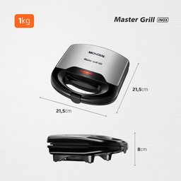 Sanduicheira Mondial Master Grill Inox S-20 750w 220v - 6
