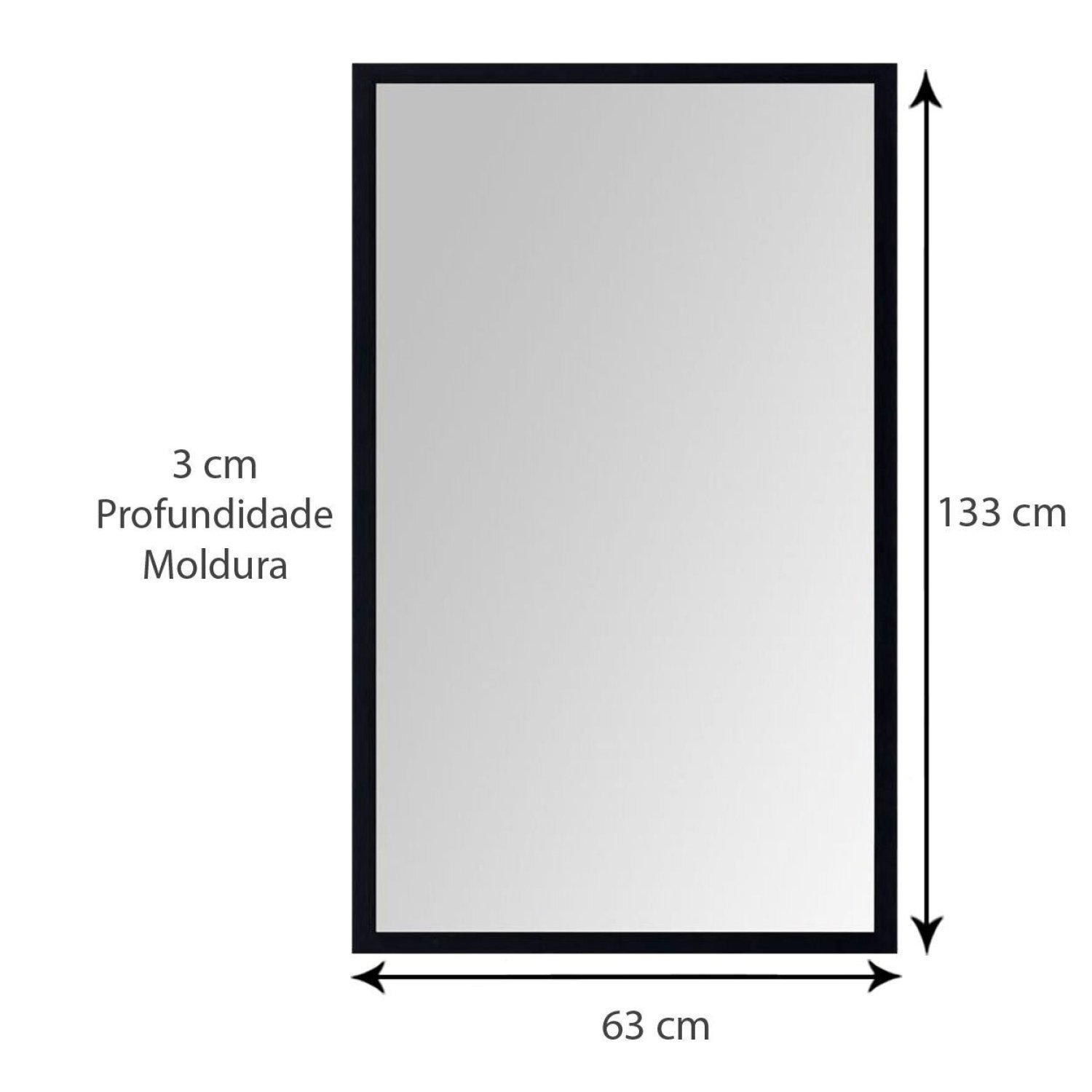 Espelho Moderno Decorativo 63x133cm Decore Pronto - 3