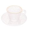 Xícara de Café Petra Cristal com Pires e Borda Dourada 70ml - 1