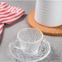 Ver imagem 2 de Xícara de Café Petra Cristal com Pires e Borda Dourada 70ml