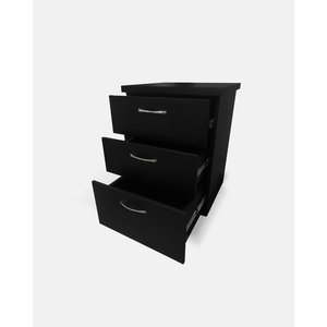 Gaveteiro 3 Gavetas Mdf com Compartimento Secreto Embaixo do Tampo Armário Secreto - Branco