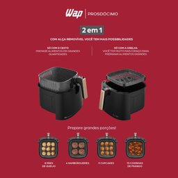 Airfry Fritadeira sem Óleo 7.1l 220v 1700w 80-200 °c Mega Wap Prosdócimo - 6