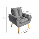 Ver imagem 3 de Kit 2 Poltronas Decorativa Estofada Sala Quarto Escritório Opala Madeira