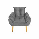 Ver imagem 4 de Kit 2 Poltronas Decorativa Estofada Sala Quarto Escritório Opala Madeira