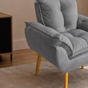 Ver imagem 2 de Kit 2 Poltronas Decorativa Estofada Sala Quarto Escritório Opala Madeira