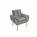 Ver imagem 5 de Kit 2 Poltronas Decorativa Estofada Sala Quarto Escritório Opala Madeira