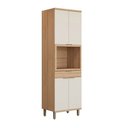 Ver imagem 1 de Torre Quente Bless 4 Portas 1 Gaveta 100% Mdf Jequitiba/off White Fosco - Linea Brasil