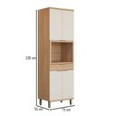 Ver imagem 3 de Torre Quente Bless 4 Portas 1 Gaveta 100% Mdf Jequitiba/off White Fosco - Linea Brasil