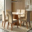 Ver imagem 3 de Conjunto Sala de Jantar Mesa 1,60m Moove 6 Cadeiras Linho Milano Viero