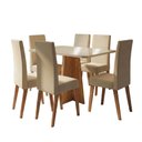 Ver imagem 1 de Conjunto Sala de Jantar Mesa 1,60m Moove 6 Cadeiras Linho Milano Viero