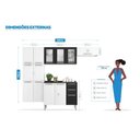 Ver imagem 2 de Cozinha Completa Branca e Preta em Aço 4 Peças Luce com 3 Vidros