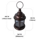 Ver imagem 7 de Luminária de Ferro Porta Vela Rústica Decorativa para Sala de Estar Libertas Rosas Lanterna Rustica