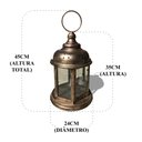 Ver imagem 3 de Luminária de Ferro Porta Vela Rústica Decorativa para Sala de Estar Libertas Rosas Lanterna Rustica