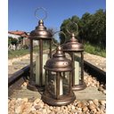 Ver imagem 5 de Luminária de Ferro Porta Vela Rústica Decorativa para Sala de Estar Libertas Rosas Lanterna Rustica