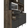 Armário Cozinha Compacta 7 Portas 2 Gavetas Prime Madine Cor:Carvalho/Grafite - 4