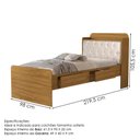 Ver imagem 3 de Cama Solteiro Bau 2 Gavetas Mdf Tamires Capitone Nature Bege Decmade