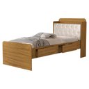 Ver imagem 1 de Cama Solteiro Bau 2 Gavetas Mdf Tamires Capitone Nature Bege Decmade