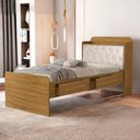 Ver imagem 7 de Cama Solteiro Bau 2 Gavetas Mdf Tamires Capitone Nature Bege Decmade