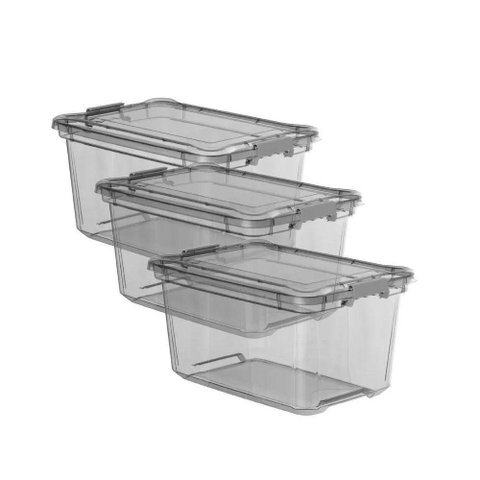 Kit 3 Organizadores 27l Plasvale Preto
