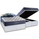 Ver imagem 1 de Cama Box Baú King: Colchão Molas Anjos MasterPocket Ensacadas Blue Sea + Base CRC Courano Branco(