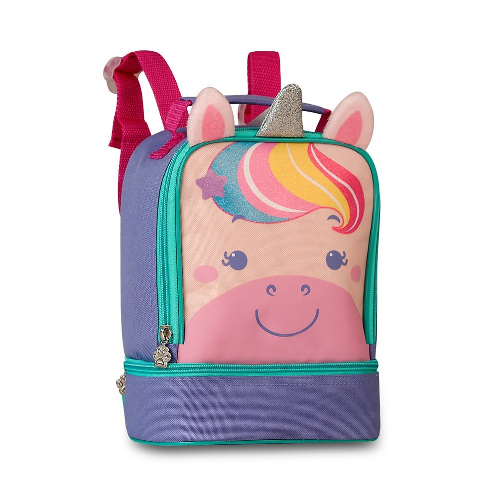 KIT MOCHILA E LANCHEIRA ESCOLAR INFANTIL BICHINHOS UNICORNIO:Roxo - 3