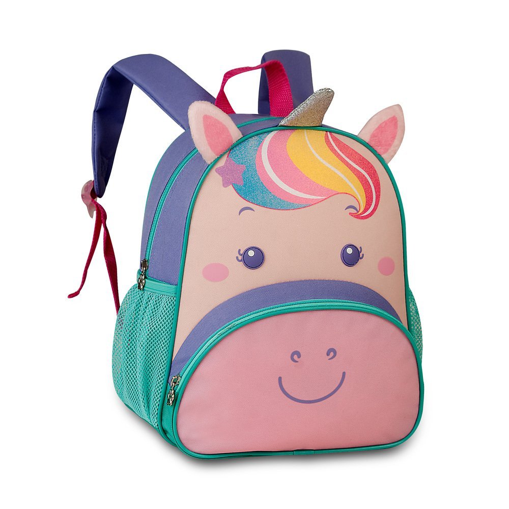 KIT MOCHILA E LANCHEIRA ESCOLAR INFANTIL BICHINHOS UNICORNIO:Roxo - 2