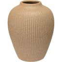 Ver imagem 1 de Vaso Decorativo de Cerâmica Bege 25x20x20cm Enfeite Sala Mesa Estante Aparador