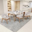 Ver imagem 2 de Kit 05 Cadeiras de Jantar e Estar Living Estofada Lince L02 Linho Bege - Lyam Decor