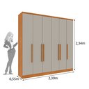 Ver imagem 3 de Guarda Roupa Casal 6 Portas 4 Gavetas 239cm Veneza