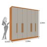 Guarda Roupa Casal 6 Portas 4 Gavetas 239cm Veneza - 3