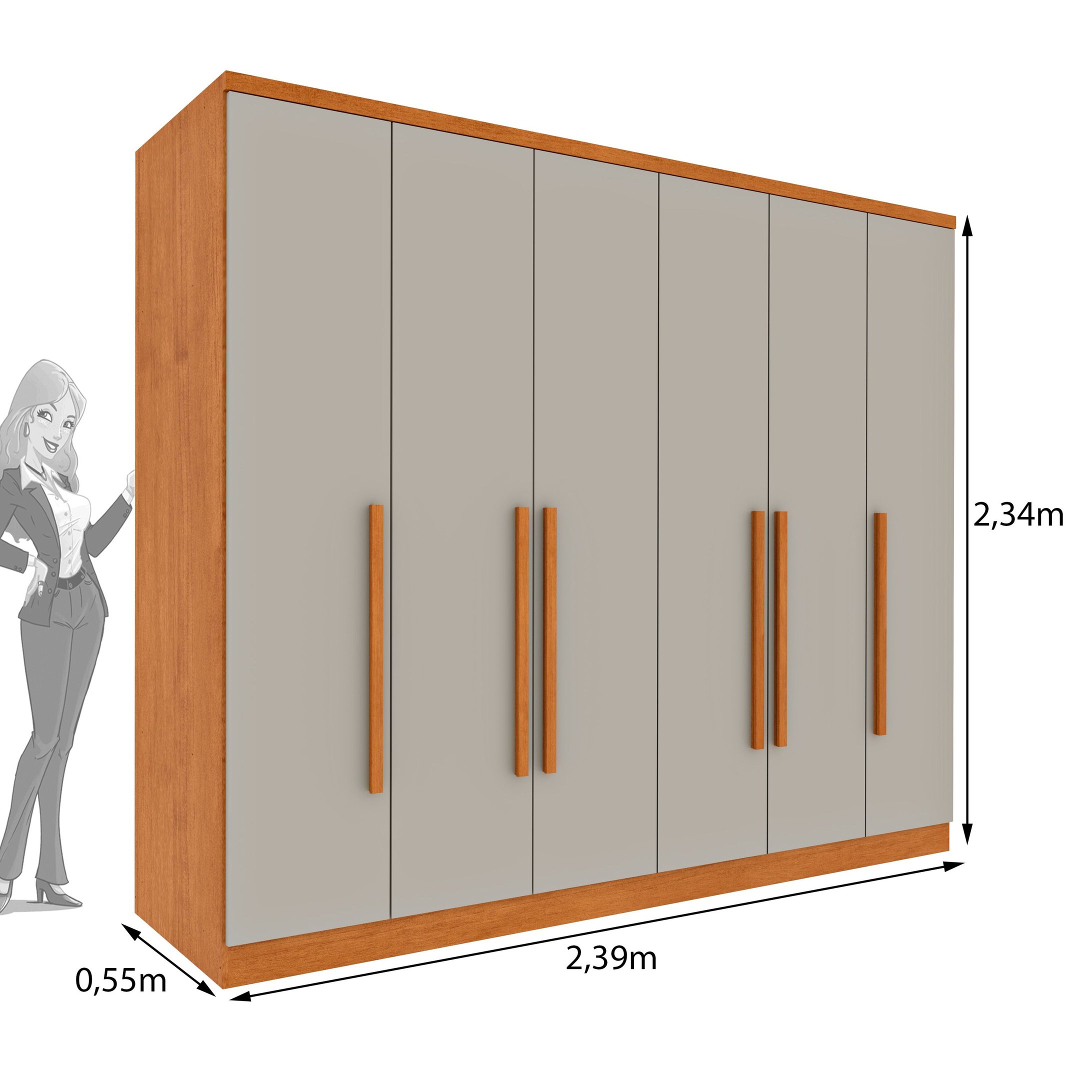 Guarda Roupa Casal 6 Portas 4 Gavetas 239cm Veneza | MadeiraMadeira