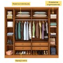Ver imagem 7 de Guarda Roupa Casal 6 Portas 4 Gavetas 239cm Veneza