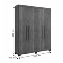 Ver imagem 3 de Roupeiro Master 4 Portas 3 Gavetas Benetil Móveis