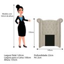 Ver imagem 2 de Kit Cabeceira Calçadeira Veneza 100cm Suede Bege