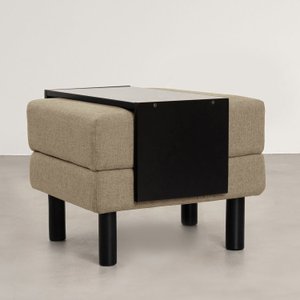 Conjunto Puff Baú 60cm e Bandeja Antúrio CabeCasa MadeiraMadeira