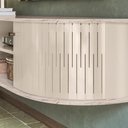 Ver imagem 5 de Rack Com Porta De Correr Curva Suspenso Para Tv Até 60 Polegadas Calacata Off White Priell Shop Jm