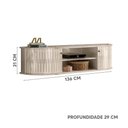 Ver imagem 4 de Rack Com Porta De Correr Curva Suspenso Para Tv Até 60 Polegadas Calacata Off White Priell Shop Jm