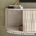 Ver imagem 3 de Rack Com Porta De Correr Curva Suspenso Para Tv Até 60 Polegadas Calacata Off White Priell Shop Jm